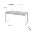 Ver imagem 5 de Escrivaninha Mesa Escritório Kuadra 2 Gavetas 150cm Industrial Branco Chess