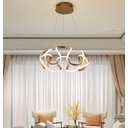 Ver imagem 3 de Lustre Pendente Moderno Curvas Led 50w Dourado 4000k 55cm Bivolt