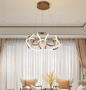 Ver imagem 3 de Lustre Pendente Moderno Curvas Led 50w Dourado 4000k 55cm Bivolt