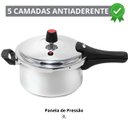Ver imagem 2 de Panela de Pressão 3 Litros Antiaderente Fechamento Externo + Descanso Redondo + Concha de Silicone V