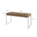 Ver imagem 3 de Escrivaninha Mesa Escritório Kuadra 2 Gavetas 150cm Industrial Carvalho e Branco Marrom