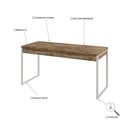 Ver imagem 5 de Escrivaninha Mesa Escritório Kuadra 2 Gavetas 150cm Industrial Carvalho e Branco Marrom