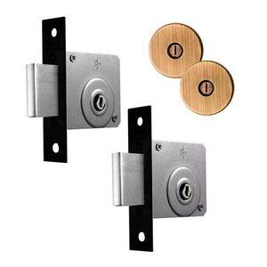 Fechadura Par Trava Tetra Auxiliar 140 R68 Roseta Redonda Oxidado 40mm Sm Papaiz