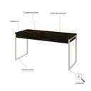 Ver imagem 5 de Escrivaninha Mesa Escritório Kuadra 2 Gavetas 150cm Industrial Carvalho Dark e Branco Chess Marrom