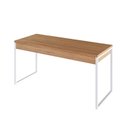 Ver imagem 6 de Escrivaninha Mesa Escritório Kuadra 2 Gavetas 150cm Industrial Lamina Mel e Branco Marrom