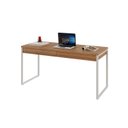 Ver imagem 4 de Escrivaninha Mesa Escritório Kuadra 2 Gavetas 150cm Industrial Lamina Mel e Branco Marrom