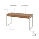 Ver imagem 5 de Escrivaninha Mesa Escritório Kuadra 2 Gavetas 150cm Industrial Lamina Mel e Branco Marrom