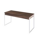 Ver imagem 6 de Escrivaninha Mesa Escritório Kuadra 2 Gavetas 150cm Industrial Nogal e Branco Marrom