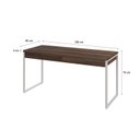 Ver imagem 3 de Escrivaninha Mesa Escritório Kuadra 2 Gavetas 150cm Industrial Nogal e Branco Marrom