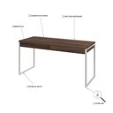 Ver imagem 5 de Escrivaninha Mesa Escritório Kuadra 2 Gavetas 150cm Industrial Nogal e Branco Marrom
