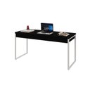 Ver imagem 4 de Escrivaninha Mesa Escritório Kuadra 2 Gavetas 150cm Industrial Preto Ônix e Branco Chess