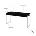 Ver imagem 5 de Escrivaninha Mesa Escritório Kuadra 2 Gavetas 150cm Industrial Preto Ônix e Branco Chess