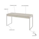 Ver imagem 5 de Escrivaninha Mesa Escritório Kuadra 2 Gavetas 150cm Industrial Snow E Branco Chess