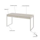 Ver imagem 5 de Escrivaninha Mesa Escritório Kuadra 2 Gavetas 150cm Industrial Snow e Branco Chess