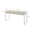 Ver imagem 3 de Escrivaninha Mesa Escritório Kuadra 2 Gavetas 150cm Industrial Snow e Branco Chess