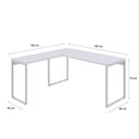 Ver imagem 3 de Escrivaninha Mesa Escritório em L Estilo Kuadra 150cm Industrial Branco e Branco Chess