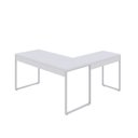 Ver imagem 6 de Escrivaninha Mesa Escritório em L Estilo Kuadra 150cm Industrial Branco e Branco Chess