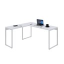 Ver imagem 4 de Escrivaninha Mesa Escritório em L Estilo Kuadra 150cm Industrial Branco e Branco Chess