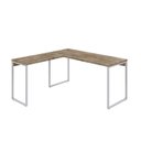 Ver imagem 2 de Escrivaninha Mesa Escritório em L Estilo Kuadra 150cm Industrial Carvalho e Branco Marrom