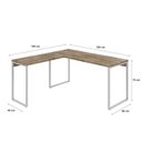 Ver imagem 3 de Escrivaninha Mesa Escritório em L Estilo Kuadra 150cm Industrial Carvalho e Branco Marrom