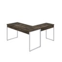 Ver imagem 6 de Escrivaninha Mesa Escritório em L Estilo Kuadra 150cm Industrial Carvalho Dark e Branco Chess Marrom