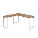 Ver imagem 2 de Escrivaninha Mesa Escritório em L Estilo Kuadra 150cm Industrial Lamina Mel e Branco Marrom