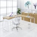 Ver mais imagens de Escrivaninha Mesa Escritório Em L Estilo Industrial 150X150Cm Kuadra