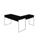 Ver imagem 6 de Escrivaninha Mesa Escritório em L Estilo Kuadra 150cm Industrial Preto Ônix e Branco Chess