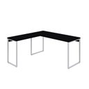 Ver imagem 2 de Escrivaninha Mesa Escritório em L Estilo Kuadra 150cm Industrial Preto Ônix e Branco Chess