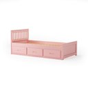 Ver imagem 3 de Cama Solteiro 03 Gavetas - Madeira Maciça Rosa