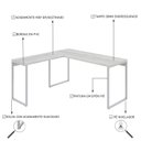 Ver imagem 5 de Escrivaninha Mesa Escritório em L Estilo Kuadra 150cm Industrial Snow e Branco Chess