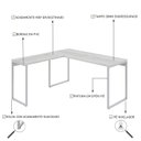 Ver imagem 5 de Escrivaninha Mesa Escritório Em L Estilo Industrial 150X150Cm Kuadra