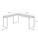 Ver imagem 3 de Escrivaninha Mesa Escritório em L Estilo Kuadra 150cm Industrial Snow e Branco Chess