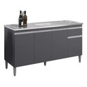 Ver imagem 3 de Balcão Gabinete para Pia Tatiane sem Tampo 150cm Ajl Móveis - Cinza