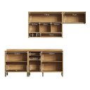 Ver imagem 3 de Cozinha Compacta Modulada MDF 4 Peças 6 Portas Vidro Vicenza Espresso Móveis Cinza/Amêndoa/Chumbo