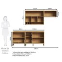 Ver imagem 4 de Cozinha Compacta Modulada MDF 4 Peças 6 Portas Vidro Vicenza Espresso Móveis Cinza/Amêndoa/Chumbo