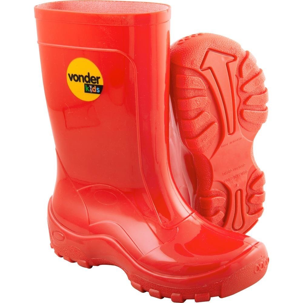 Bota Infantil Vermelha Pvc com Forro Tam. 22/23 Vonder - 1