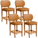 Ver imagem 1 de Kit 04 Banquetas Baixa Bar Cozinha E Sala De Jantar Fixa Betta L02 Imbuia Couríssimo Whisky - Lyam