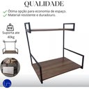 Ver imagem 7 de Suporte Microondas Forno Porta Temperos Parede Preto Otimização Espaço Cozinha Design Sofisticado