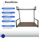 Ver imagem 3 de Suporte Microondas Forno Porta Temperos Parede Preto Otimização Espaço Cozinha Design Sofisticado