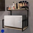 Ver imagem 6 de Suporte Microondas Forno Porta Temperos Parede Preto Otimização Espaço Cozinha Design Sofisticado
