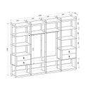 Ver imagem 3 de Guarda Roupa Closet 4 Modulos, 4 Gavetas, 2 Cabideiros Estilo Industrial