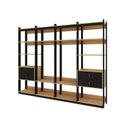 Ver imagem 2 de Guarda Roupa Closet 4 Modulos, 4 Gavetas, 2 Cabideiros Estilo Industrial Marrom/Freijó/Preto