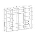 Ver imagem 3 de Guarda Roupa Closet 4 Modulos, 4 Gavetas, 2 Cabideiros Estilo Industrial