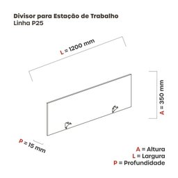 Painel Divisor para Mesas de Escritório 120x35cm - 2
