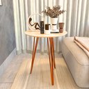 Ver imagem 3 de Mesa de Canto para Sala com Pés de Ferro Off White