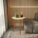 Ver imagem 1 de Mesa de Canto para Sala com Pés de Ferro Off White