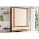 Ver imagem 1 de Guarda Roupa 2 Portas de Correr e 2 Gavetas C/ Pés Briz B373 Flex Nature/off White ou Preto - Henn