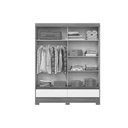 Ver imagem 5 de Guarda Roupa 2 Portas de Correr e 2 Gavetas C/ Pés Briz B373 Flex Nature/off White ou Preto - Henn