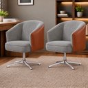 Ver imagem 1 de Kit 2 Poltronas Giratórias Linho Premium Base Alumínio Juliana